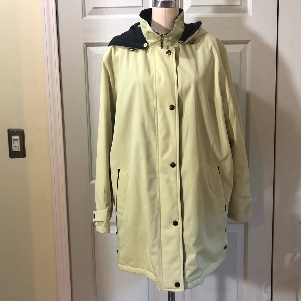 Liz Claiborne Hoodie Pockets Zip Snaps Jacket Coat Mint Green Size XL